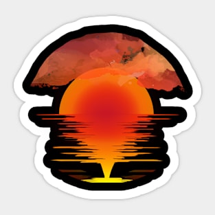 Sunset on Calm Sea Sticker